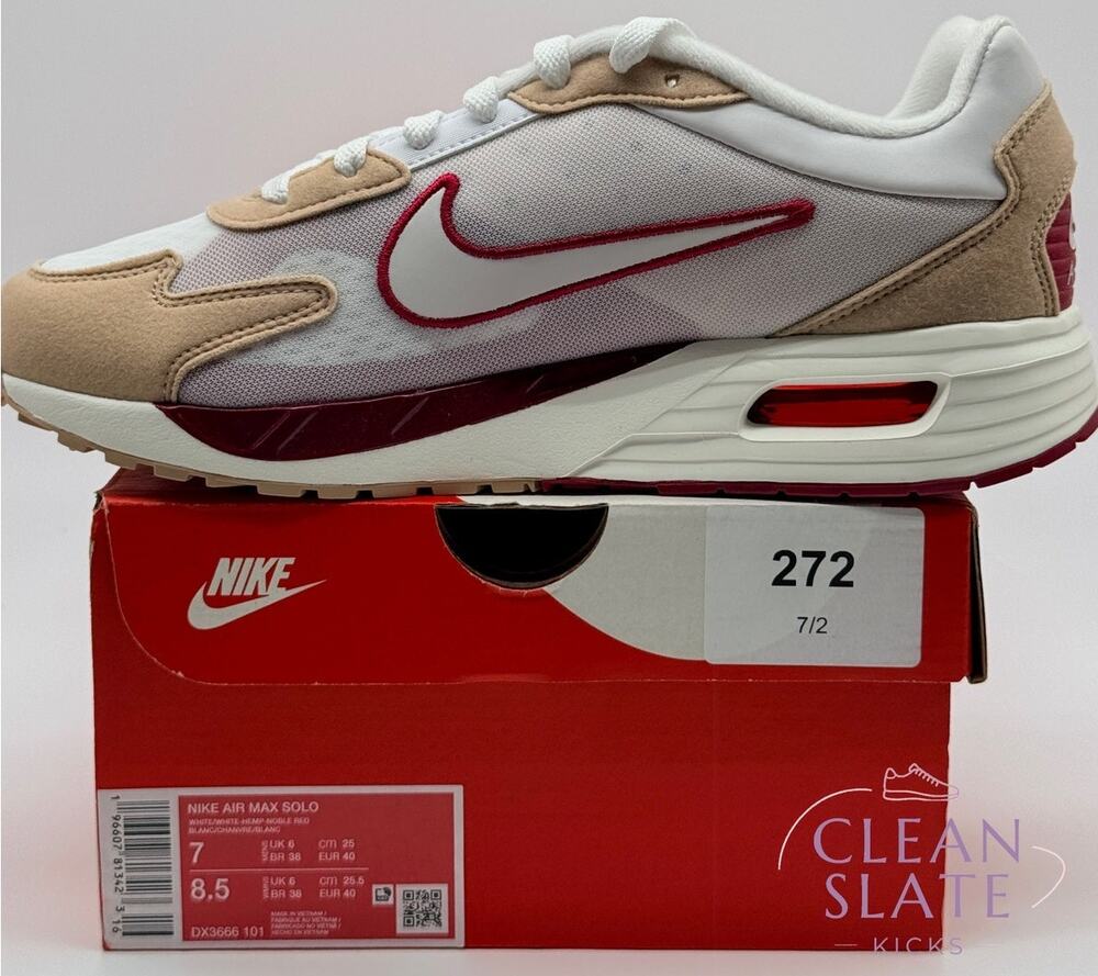 Nike Air Max Solo White Hemp/Red Men's 7 NIB
